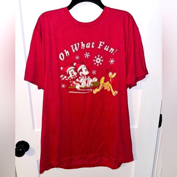 TULTEX BRAND DISNEY MICKEY MOUSE CHRISTMAS T SHIRT - Picture 1 of 4